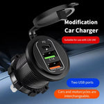 NEW 4 Ports Dual PD Dual QC 3.0 USB Car Charger with Voltmeter Socket Power Outlet Adapter Waterproof for 12V/24V Car Boat - flohmarkt-deutschland.shop