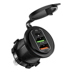 NEW 4 Ports Dual PD Dual QC 3.0 USB Car Charger with Voltmeter Socket Power Outlet Adapter Waterproof for 12V/24V Car Boat - flohmarkt-deutschland.shop