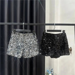 New Autumn Black Velvet Shorts Women Sequined Shiny Versatile Short Pants Clubwear Shorts Hot Pants High Street - flohmarkt-deutschland.shop