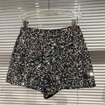 New Autumn Black Velvet Shorts Women Sequined Shiny Versatile Short Pants Clubwear Shorts Hot Pants High Street - flohmarkt-deutschland.shop