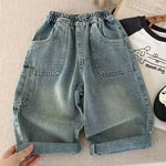 New Children's Denim Pants 2025 Spring Summer New Girls' Wide-leg Pants 2-7Year Boy's Jeans Casual Big Pocket Trousers for Kids - flohmarkt-deutschland.shop