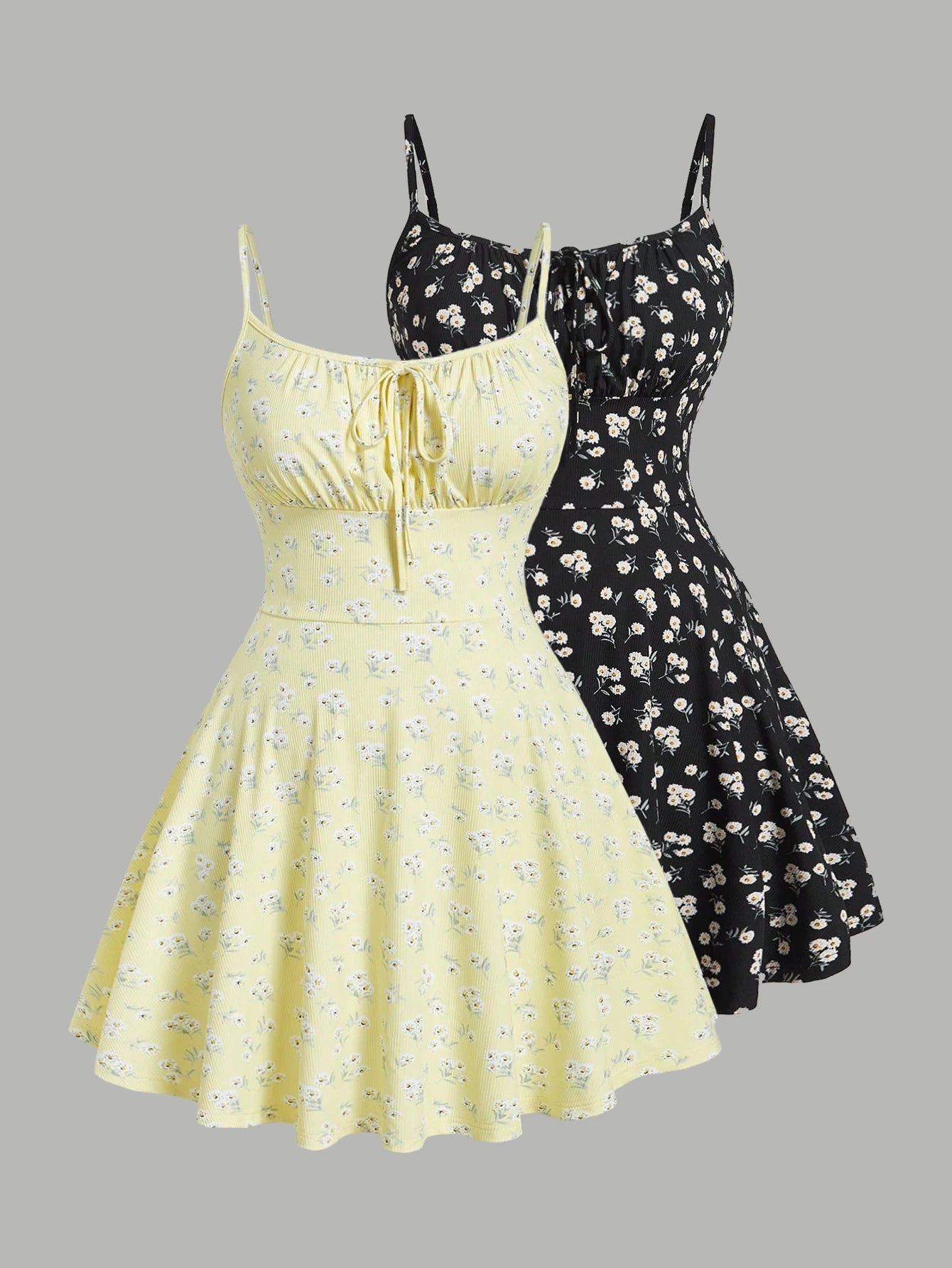 New fashion floral elegant sleeveless thin strap camisole dress - flohmarkt-deutschland.shop
