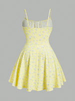 New fashion floral elegant sleeveless thin strap camisole dress - flohmarkt-deutschland.shop