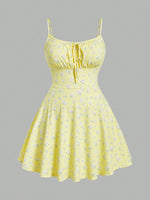 New fashion floral elegant sleeveless thin strap camisole dress - flohmarkt-deutschland.shop