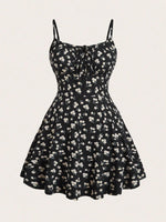 New fashion floral elegant sleeveless thin strap camisole dress - flohmarkt-deutschland.shop