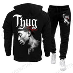 New Men Hoodie Pant Set Rapper 2Pac / Tupac Tour 3d Print Set Men Women Fashion Hoodie +Pants 2Pcs Sets Sports Tracksuit Street - flohmarkt-deutschland.shop