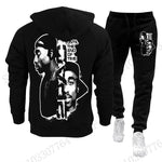 New Men Hoodie Pant Set Rapper 2Pac / Tupac Tour 3d Print Set Men Women Fashion Hoodie +Pants 2Pcs Sets Sports Tracksuit Street - flohmarkt-deutschland.shop