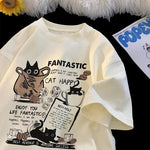 New Men Women T Shirt Pullover Oversize Korean version Cartoon Cat Group Printed T-Shirt Casual Short Sleeve Couples T-Shirt - flohmarkt-deutschland.shop
