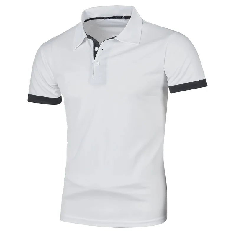 New Mens Short Sleeve Polo Shirt Solid Color Streetwear Lightweight Lapel Tshirts for Men Summer Jogging Sport Tops - flohmarkt-deutschland.shop