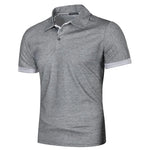 New Mens Short Sleeve Polo Shirt Solid Color Streetwear Lightweight Lapel Tshirts for Men Summer Jogging Sport Tops - flohmarkt-deutschland.shop