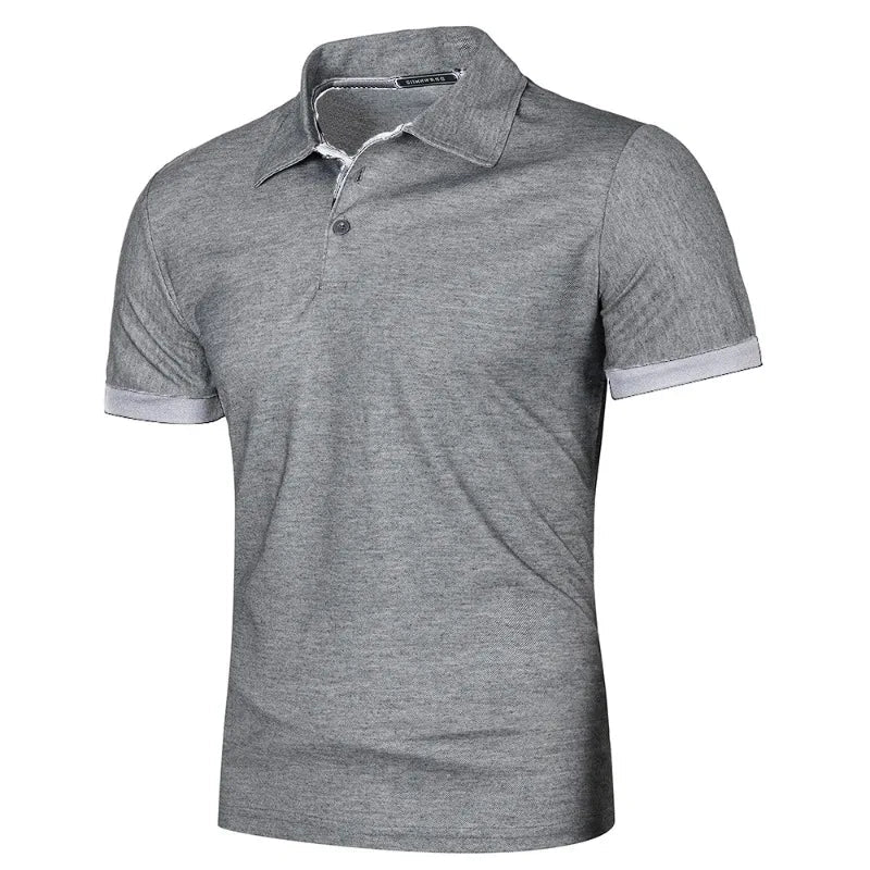 New Mens Short Sleeve Polo Shirt Solid Color Streetwear Lightweight Lapel Tshirts for Men Summer Jogging Sport Tops - flohmarkt-deutschland.shop