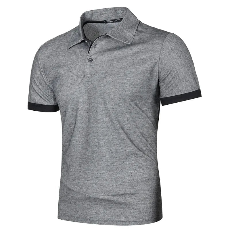 New Mens Short Sleeve Polo Shirt Solid Color Streetwear Lightweight Lapel Tshirts for Men Summer Jogging Sport Tops - flohmarkt-deutschland.shop