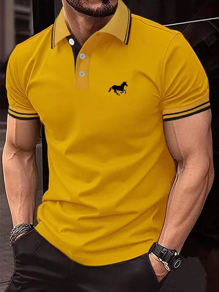New Men's T-shirt Classic Short sleeved Polo Shirt Summer Top Casual T-shirt Button Lapel Super Large S-3XL Casual Polo Shirt - flohmarkt-deutschland.shop
