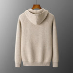 New Men's Thick Zipper Hoodie Cardigan100% Merino Wool Knitted Sweater Casual Loose Autumn/Winter Warm Hoodie Long Sleeve Jacket - flohmarkt-deutschland.shop