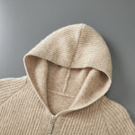 New Men's Thick Zipper Hoodie Cardigan100% Merino Wool Knitted Sweater Casual Loose Autumn/Winter Warm Hoodie Long Sleeve Jacket - flohmarkt-deutschland.shop
