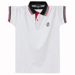 New Summer Fashion Men Short Sleeve Solid Polo Shirts Breathable Male Clothes Business Daily Casual Lapel Loose Tops 6XL - flohmarkt-deutschland.shop