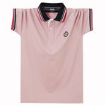New Summer Fashion Men Short Sleeve Solid Polo Shirts Breathable Male Clothes Business Daily Casual Lapel Loose Tops 6XL - flohmarkt-deutschland.shop