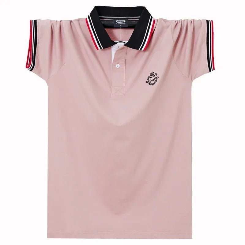 New Summer Fashion Men Short Sleeve Solid Polo Shirts Breathable Male Clothes Business Daily Casual Lapel Loose Tops 6XL - flohmarkt-deutschland.shop