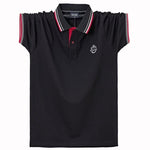 New Summer Fashion Men Short Sleeve Solid Polo Shirts Breathable Male Clothes Business Daily Casual Lapel Loose Tops 6XL - flohmarkt-deutschland.shop