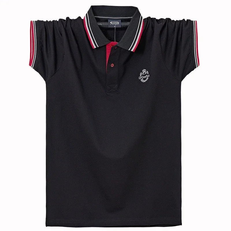 New Summer Fashion Men Short Sleeve Solid Polo Shirts Breathable Male Clothes Business Daily Casual Lapel Loose Tops 6XL - flohmarkt-deutschland.shop
