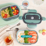 New US Standard Electric Lunch Box Double Compartment Portable Food Heater 110V-240V 12V 24V for Home Car Camping - flohmarkt-deutschland.shop