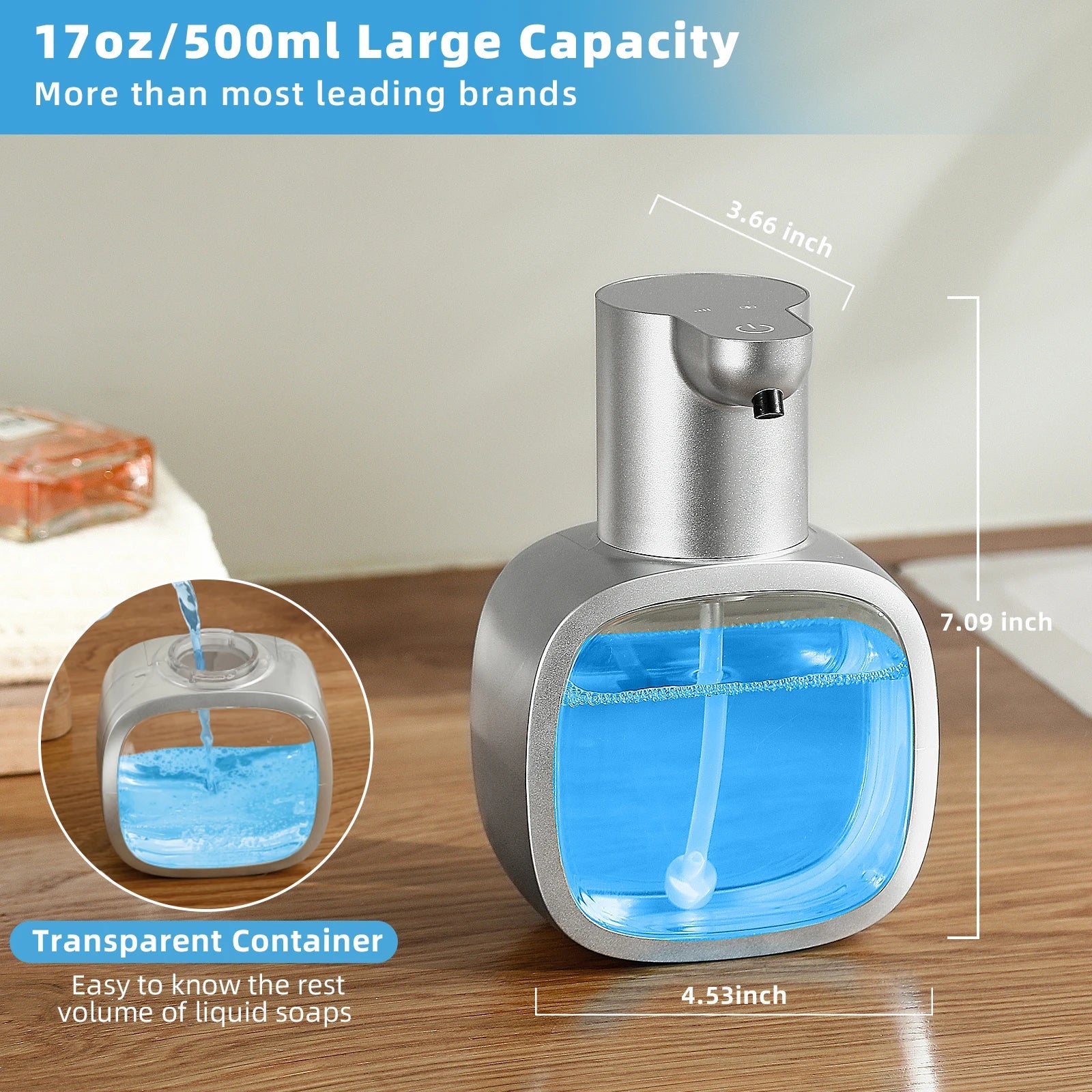 New Wall Mounted Automatic Soap Dispenser Foam Smart Hand Washing Machine 500ml Liquid Rechargeable Bathroom Induction Sensor - flohmarkt-deutschland.shop