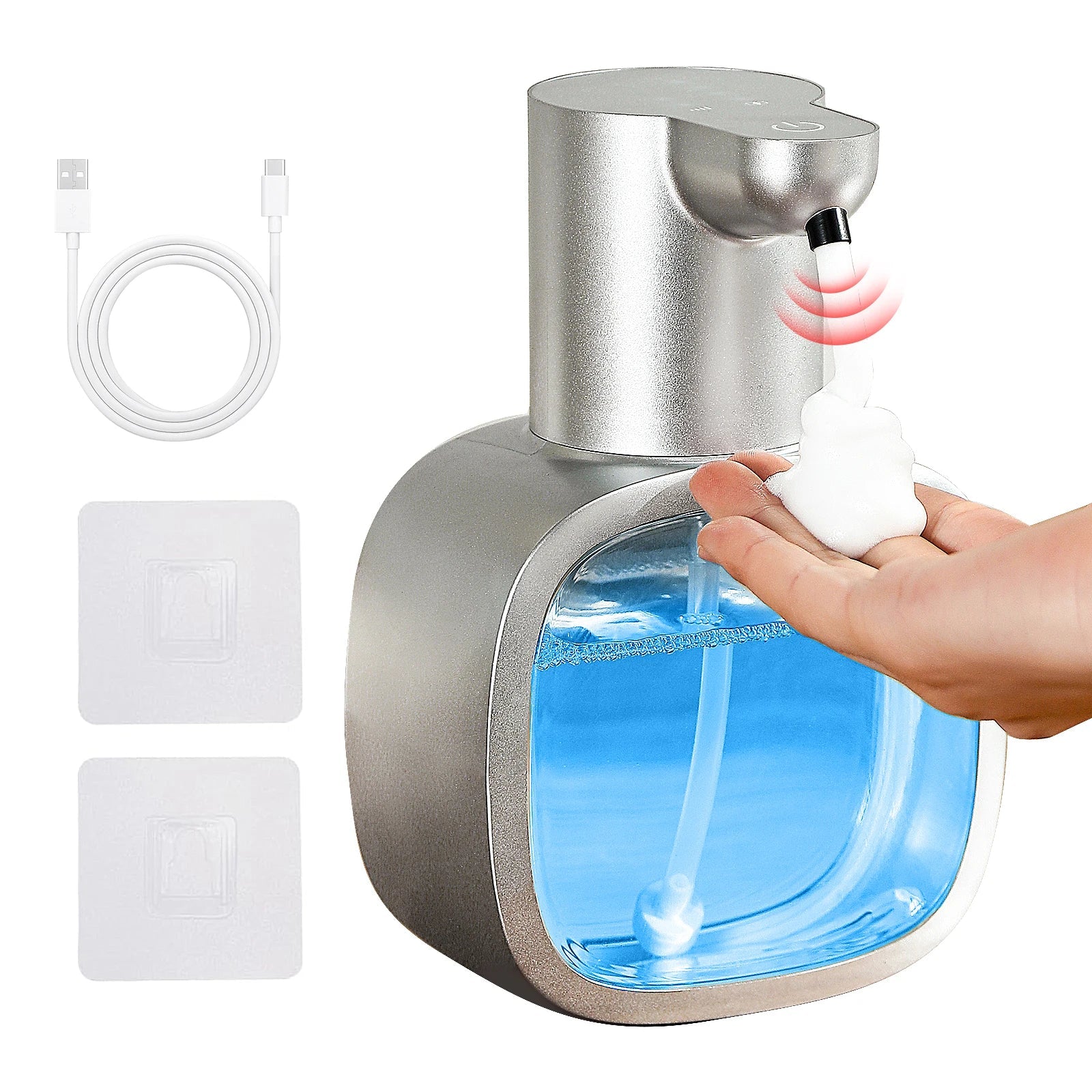 New Wall Mounted Automatic Soap Dispenser Foam Smart Hand Washing Machine 500ml Liquid Rechargeable Bathroom Induction Sensor - flohmarkt-deutschland.shop