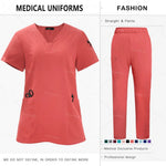 Newest Nursing Clothing Pink Blue Doctor Nurse Uniforms Women Men Scrubs Sets Medical Surgical Tops Pants Beauty Salon Workwear - flohmarkt-deutschland.shop