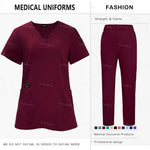 Newest Nursing Clothing Pink Blue Doctor Nurse Uniforms Women Men Scrubs Sets Medical Surgical Tops Pants Beauty Salon Workwear - flohmarkt-deutschland.shop