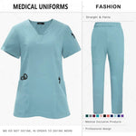 Newest Nursing Clothing Pink Blue Doctor Nurse Uniforms Women Men Scrubs Sets Medical Surgical Tops Pants Beauty Salon Workwear - flohmarkt-deutschland.shop