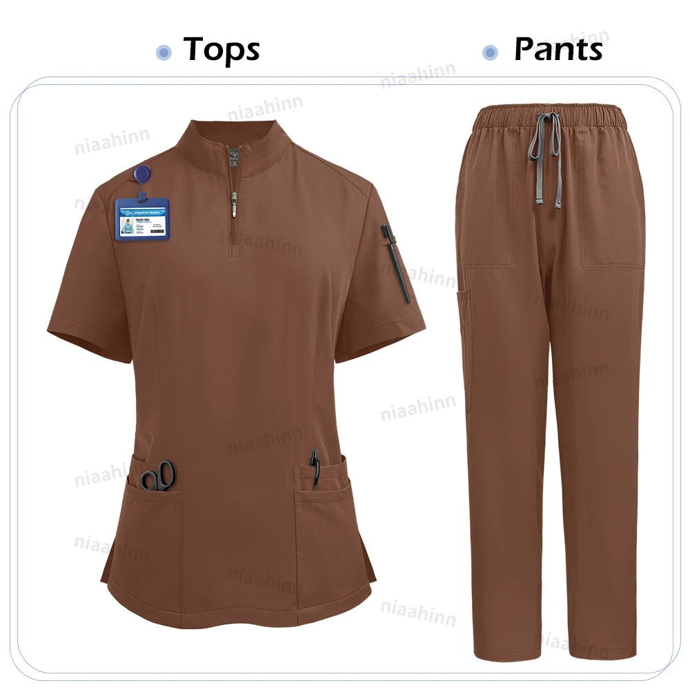 Niaahinn Scrub Surgical Uniforms Medical Clothing for Women Hot Sell Multi-color Veterinary Pet Hospital Dental Clinic Work Wear - flohmarkt-deutschland.shop