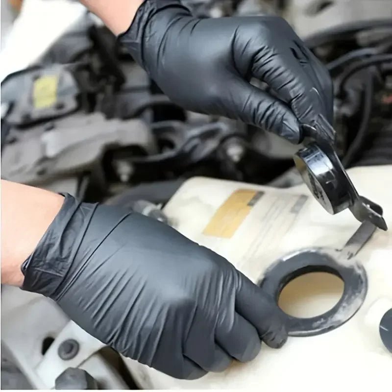 NitrilPro Schwarze Nitril Einweghandschuhe - Latexfrei Puderfrei Mit Strukturierter Griffoberfläche - flohmarkt-deutschland.shop