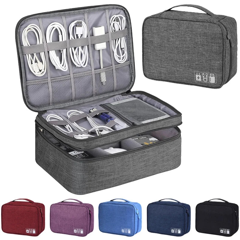 NovaTech Reise Kabeltasche - Wasserdicht Und Tragbar Für USB Datenkabel Ladegerät Elektronik Zubehör - flohmarkt-deutschland.shop