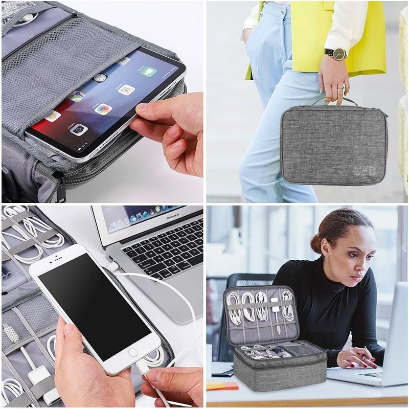 NovaTech Reise Kabeltasche - Wasserdicht Und Tragbar Für USB Datenkabel Ladegerät Elektronik Zubehör - flohmarkt-deutschland.shop