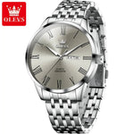 OLEVS Herrenuhr Business – Edelstahl, Römische Skala, Leuchtzeiger, Kalender, Quarz - flohmarkt-deutschland.shop