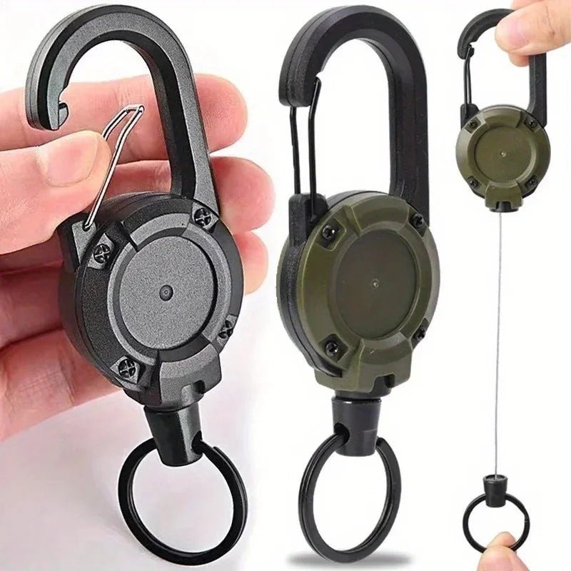 Outdoor Retractable Key Chain Mountaineering Buckle Key Chain Anti-loss Anti-theft High Rebound Easy To Pull - flohmarkt-deutschland.shop