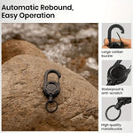 Outdoor Retractable Key Chain Mountaineering Buckle Key Chain Anti-loss Anti-theft High Rebound Easy To Pull - flohmarkt-deutschland.shop