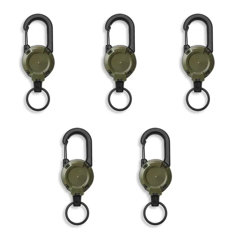 Outdoor Retractable Key Chain Mountaineering Buckle Key Chain Anti-loss Anti-theft High Rebound Easy To Pull - flohmarkt-deutschland.shop