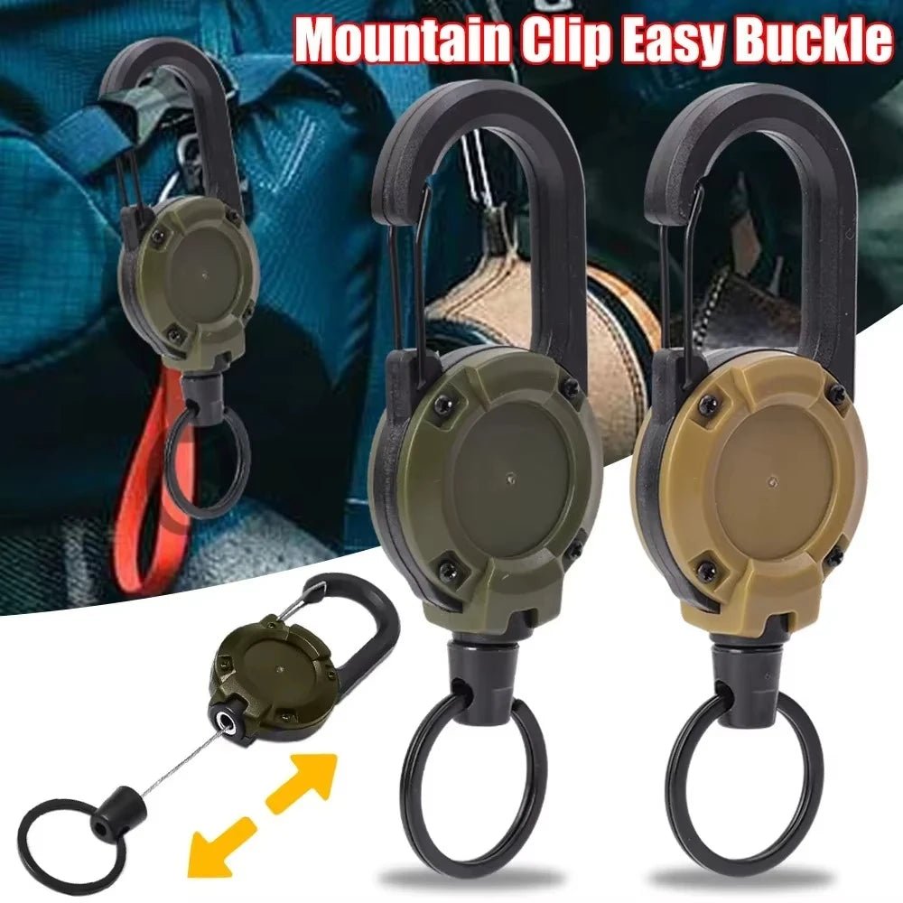 Outdoor Retractable Key Chain Mountaineering Buckle Key Chain Anti-loss Anti-theft High Rebound Easy To Pull - flohmarkt-deutschland.shop