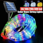 Outdoor Solar Tube Rope Led Light Garden Christmas Decoration Fairy String Light 32m/22M/12M/7M Outdoor Wedding Party Led Lamp - flohmarkt-deutschland.shop