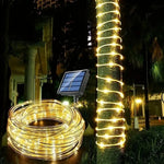 Outdoor Solar Tube Rope Led Light Garden Christmas Decoration Fairy String Light 32m/22M/12M/7M Outdoor Wedding Party Led Lamp - flohmarkt-deutschland.shop