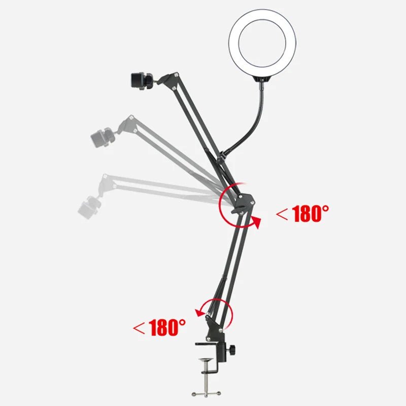 Overhead Tripod for Phone with Ring Light Desktop Cellphone Bracket for Video Shooting Table Mobile Mount for Filming Recording - flohmarkt-deutschland.shop