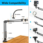 Overhead Tripod for Phone with Ring Light Desktop Cellphone Bracket for Video Shooting Table Mobile Mount for Filming Recording - flohmarkt-deutschland.shop