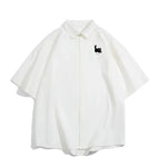 Oversize Katzen Print Hemd Herren – Sommer, bis 5XL - flohmarkt-deutschland.shop