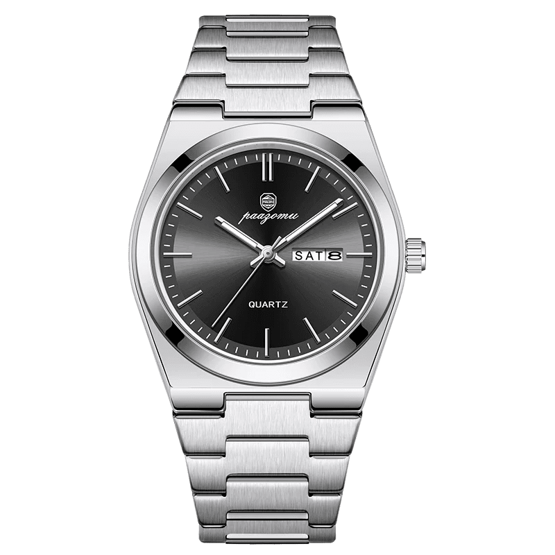 PAAZOMU Luxury Sport Quartz Man Wristwatch Waterproof Luminous Date Week Men Watches Stainless Steel Men's Watch Male Reloj+box - flohmarkt-deutschland.shop