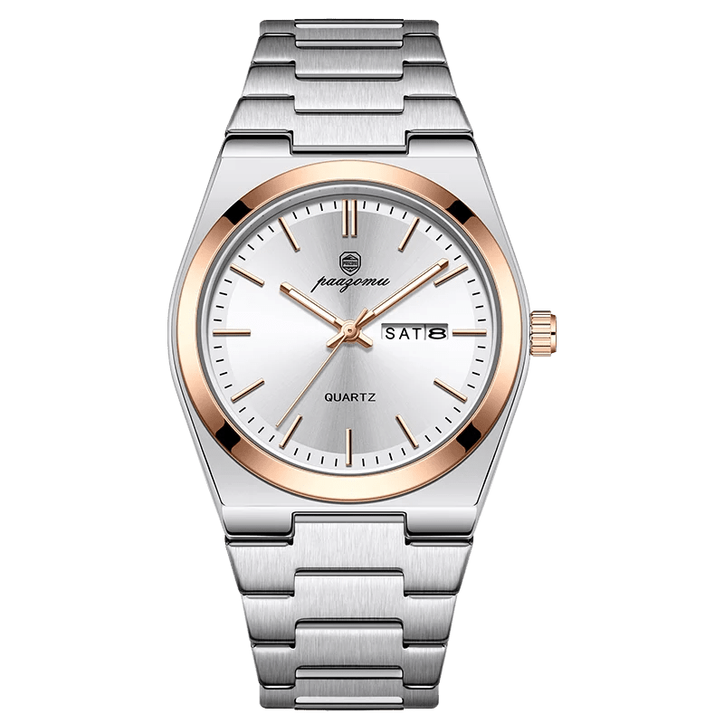 PAAZOMU Luxury Sport Quartz Man Wristwatch Waterproof Luminous Date Week Men Watches Stainless Steel Men's Watch Male Reloj+box - flohmarkt-deutschland.shop