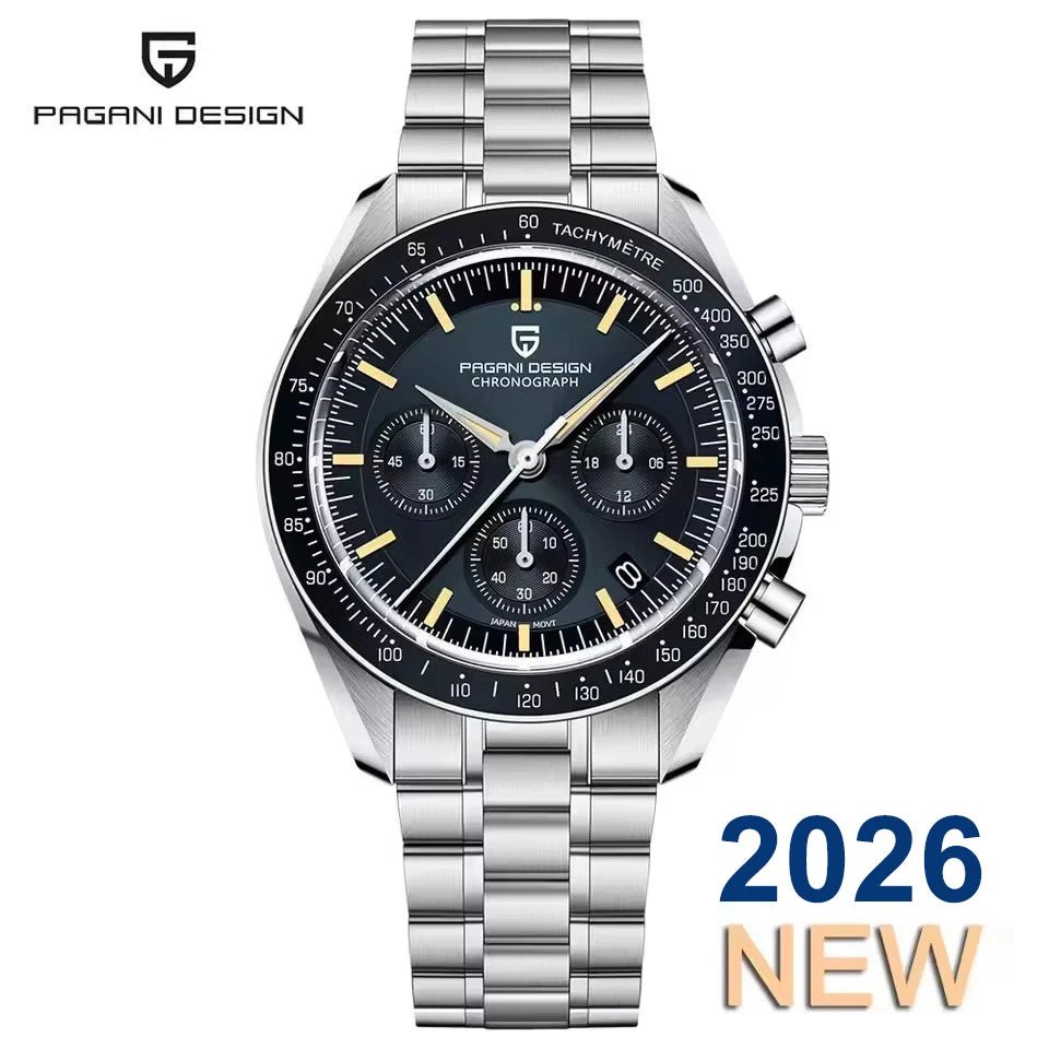 PAGANI DESIGN 2026 New Moon Herrenuhren, Luxus-Quarzuhr für Herren, VK63, Chronograph, AR-Saphirspiegel, Keramiklünette, leuchtend - flohmarkt-deutschland.shop