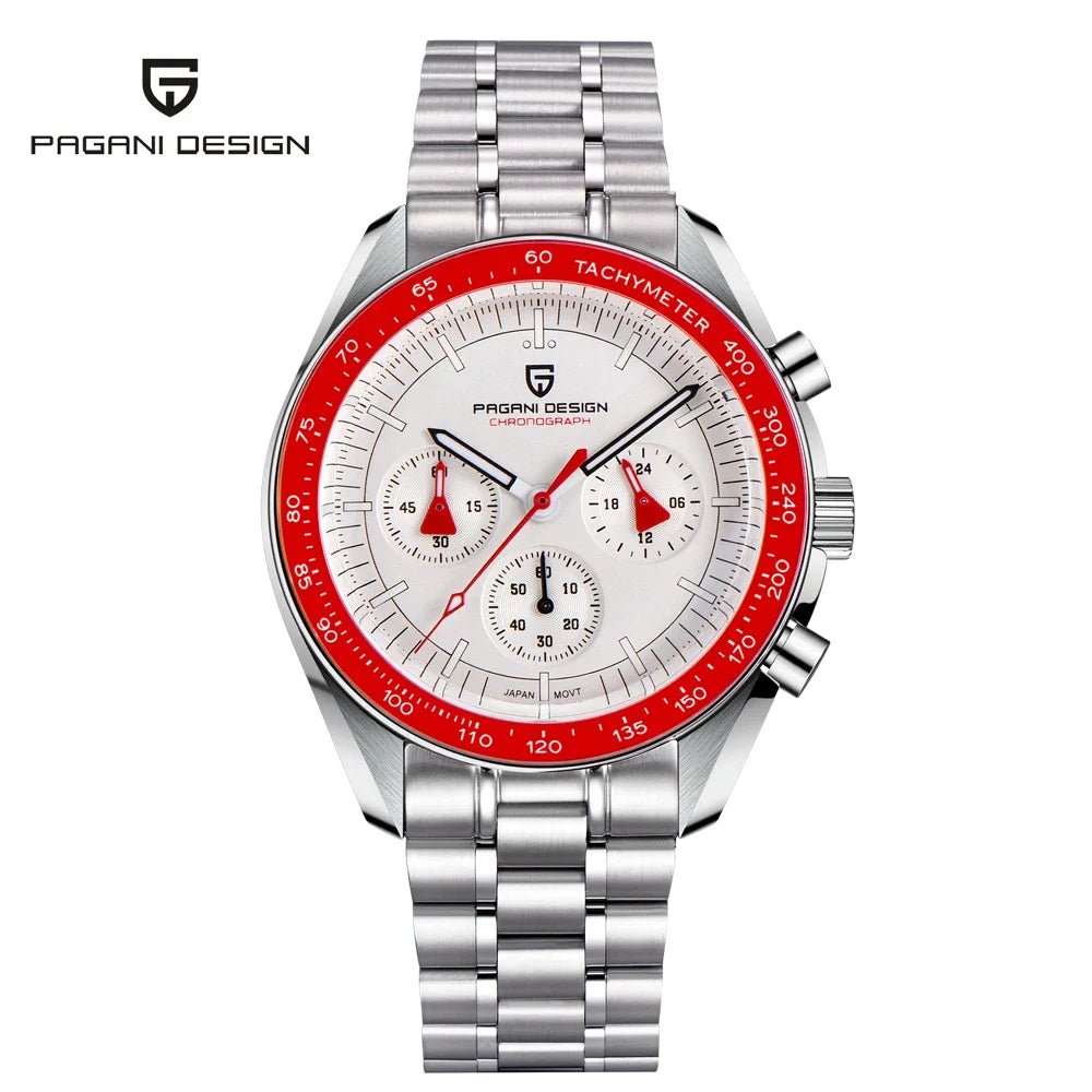 PAGANI DESIGN 2026 New Moon Herrenuhren, Luxus-Quarzuhr für Herren, VK63, Chronograph, AR-Saphirspiegel, Keramiklünette, leuchtend - flohmarkt-deutschland.shop