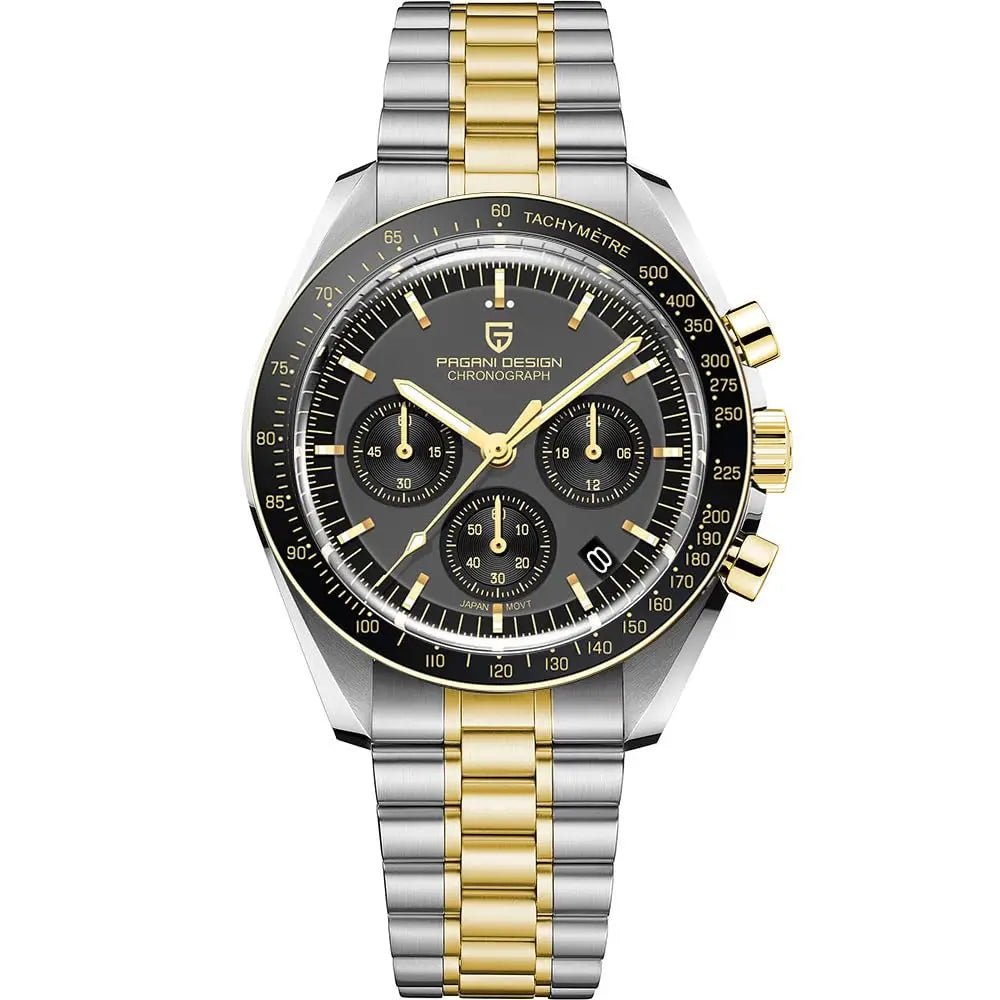 PAGANI DESIGN 2026 New Moon Herrenuhren, Luxus-Quarzuhr für Herren, VK63, Chronograph, AR-Saphirspiegel, Keramiklünette, leuchtend - flohmarkt-deutschland.shop