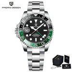 PAGANI DESIGN Herren Automatikuhr – GMT, Saphirglas, Keramik, 40mm, Wasserdicht - flohmarkt-deutschland.shop